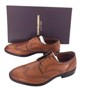 Johnston & Murphy Henrick Wingtip Dress Shoes Men’s 8 Brown Leather NIB